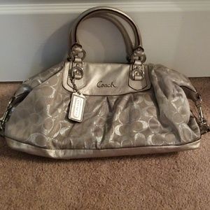 Silver Coach Handbag